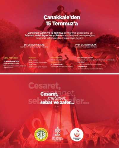 Çanakkale'den 15 Temmuz'a Etkinliği Afişi